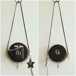 DIOR Black Round Purse, Keychain & Mirror